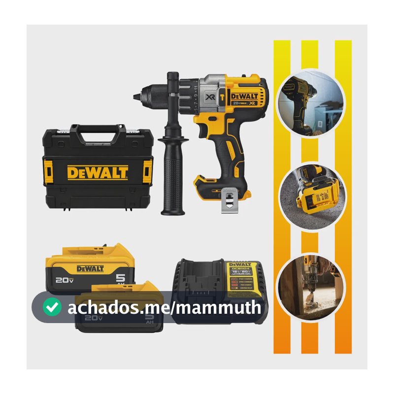 Parafusadeira De Impacto Dcd996 Com 2x 5ah E Maleta Dewalt 20v