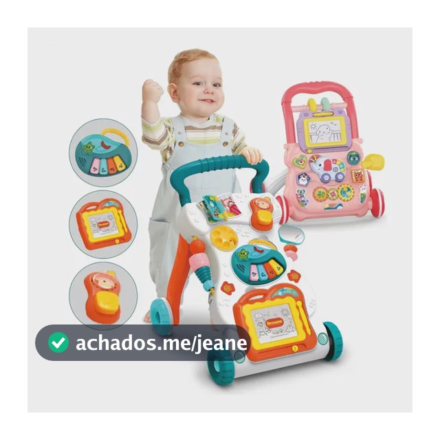 Andador Educativo Empurrar Infantil Bebê Musical Brinquedo Branco