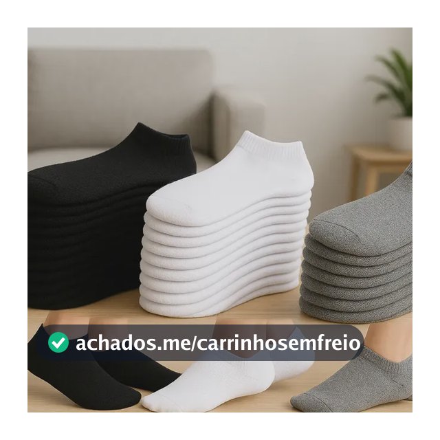 Kit 24 Pares Meia Soquete Cano Curto Unissex Atacado Cores