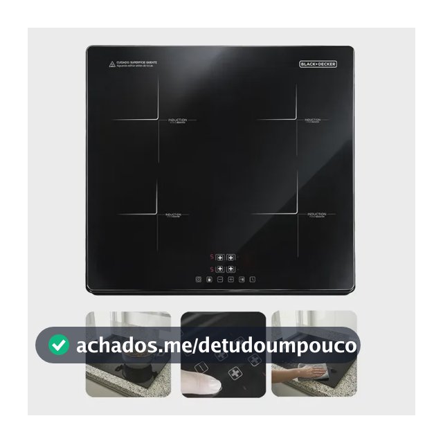 Cooktop de Indução Black+Decker 4 Bocas para Embutir com Power Booster