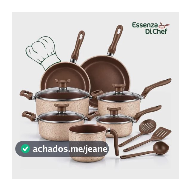 Jogo De Panelas Antiaderente 10 Peças Teflon bianco Cor Cappuccino