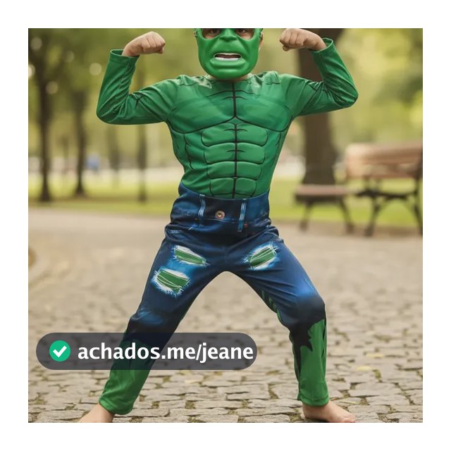 Fantasia Infantil Roupa Do Hulk Longa C/ Mascara De Plastico