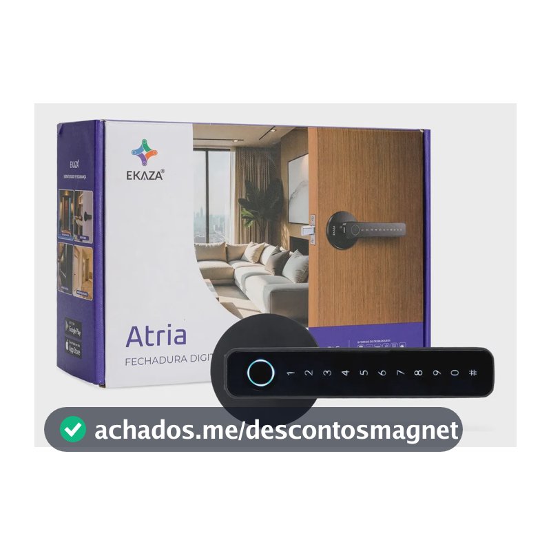 Fechadura Digital Biométrica Inteligente Ekaza Atria Bluetooth Com Senha E App