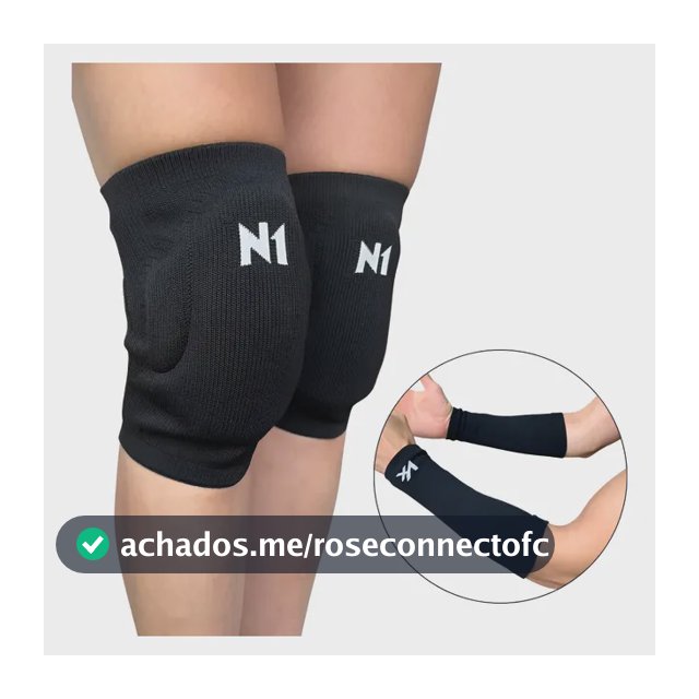 Joelheira Vôlei N1 Sport Slide Brinde Manguito Antebraço Preto M