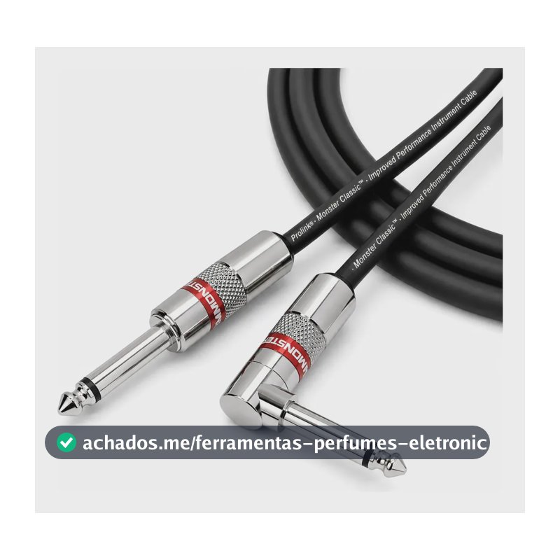 Cabo para Guitarra, Violão, Baixo e Teclado Monster Cable ProLink Classic P10 L 21FT 6,4 Metros