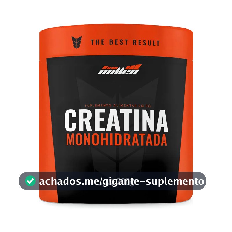 New Millen Creatina Monohidratada Pote 300gr Sabor Sem sabor