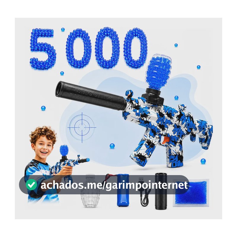 Arminha Gel Metralhadora AK47 Automática Recarregável USB Arma Brinquedo Realista que Dispara Bolinhas de Gel Brincadeira ao Ar Livre Cor Sortida Kizumba