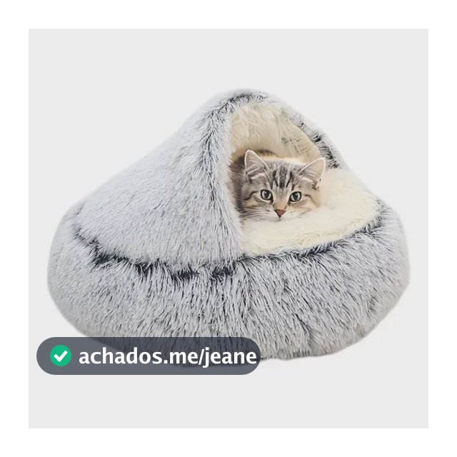 Cama Toca Gato Antiestresse Manta Lavável Light Grey 40 Cm