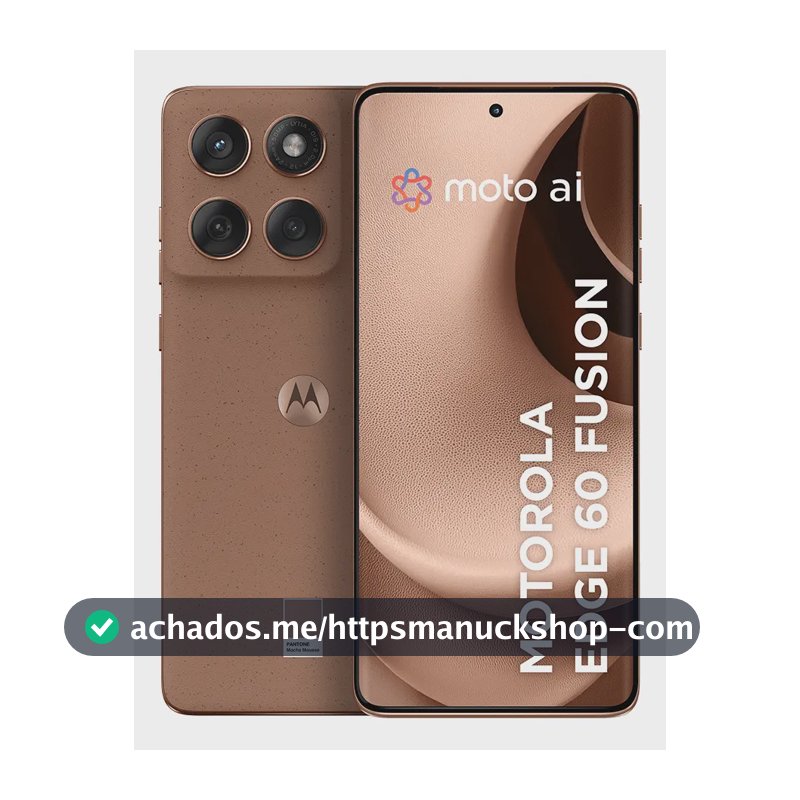 Smartphone Motorola Edge 60 Fusion 5G - 256GB 8GB RAM+16GB Ram Boost, Tela Quad-Curve moto AI 50MP Sony Camera ultrarresistencia militar IP68 + IP69 - Mocha Mousse