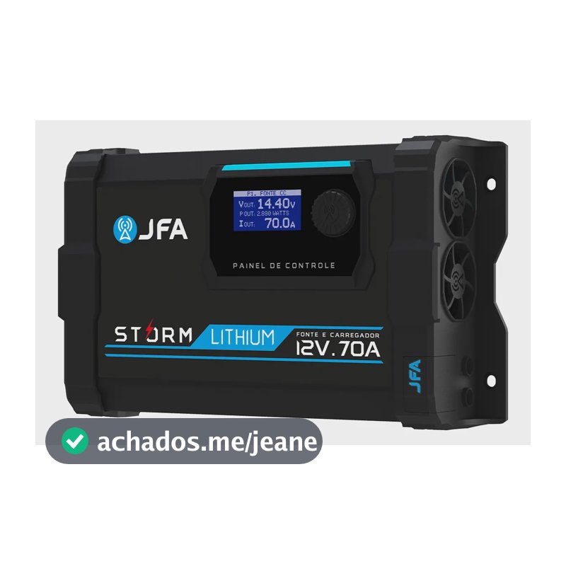 Fonte Carregador 70a Storm Lithium Jfa Bivolt Bateria lithium Som Automotivo
