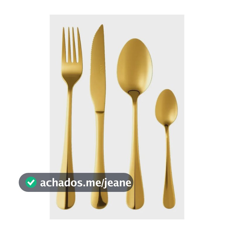 Conjunto De Talheres 24 Peças Lyor Positano De Aço Inox Dourado