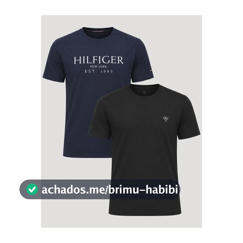 Kit Camisetas Tommy Hilfiger/calvin Klein Azul Marinho/preta Preto M/m Lisa