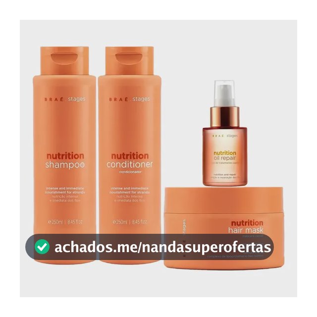 Braé Stages Nutrition Shampoo + Condicionador + Óleo + Másc