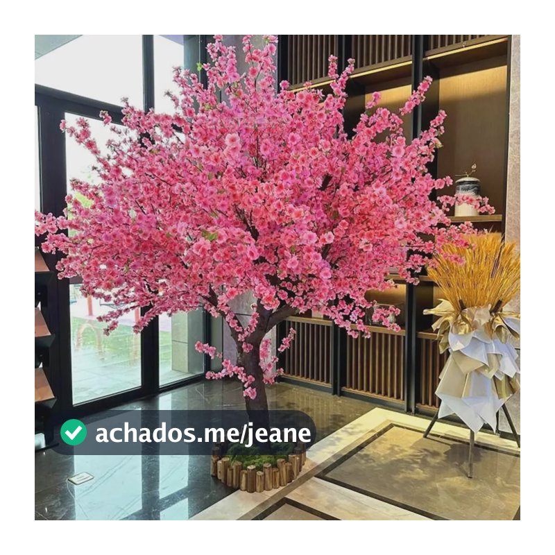 10 Ramos De Flor Artificial Cerejeira Grande Flor De Pêssego Rosa