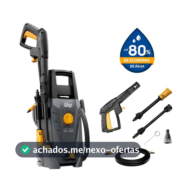 Lavadora de Alta Pressão WAP WL 1820 com Stop Total, Jato Leque e Concentrado