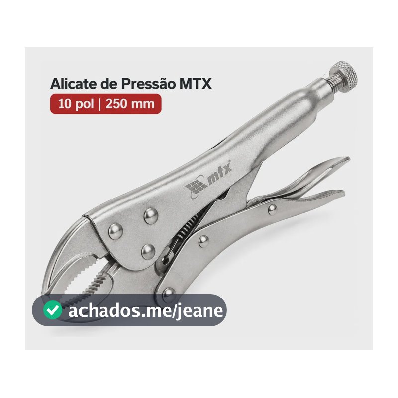 Alicate De Pressão 10 Pol 250mm Mordente Curvo reto Mtx