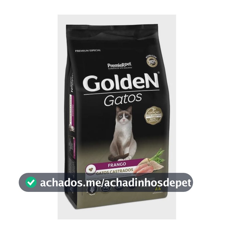 Ração Golden Para Gatos Adultos Castrados Sabor Frango 10kg