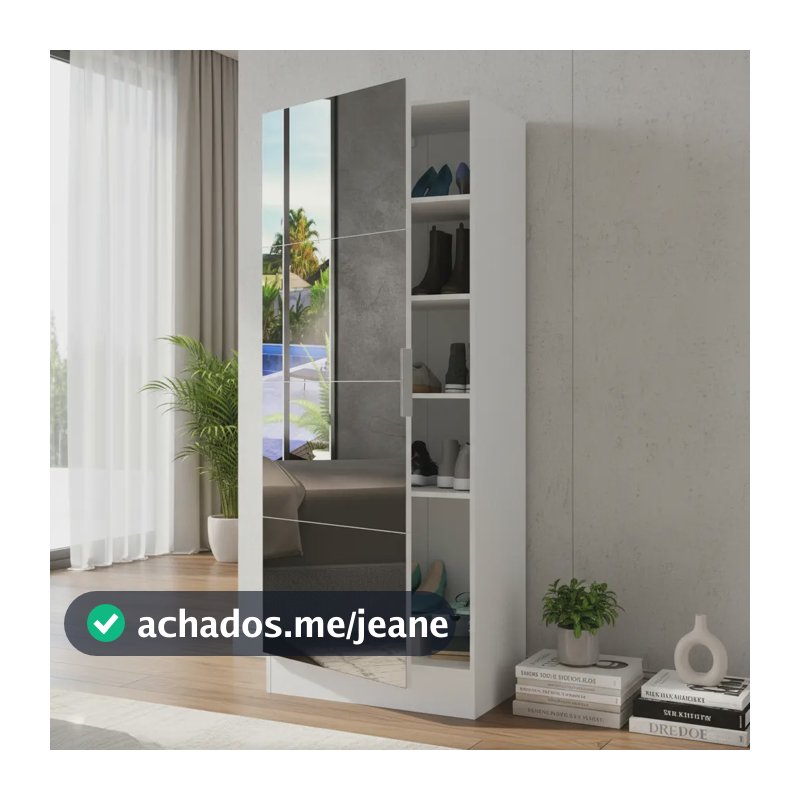 Sapateira 1 Porta Com Espelho Jade Plus Multimóveis Branca