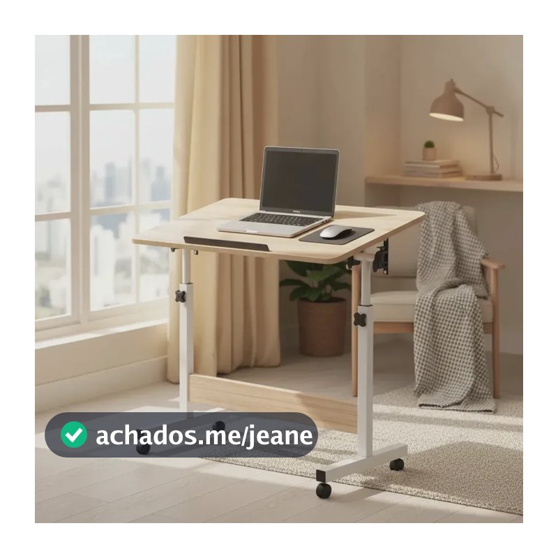 Mesa para Notebook Altura Ajustável Tampo Reclinável 60x40cm Home Office