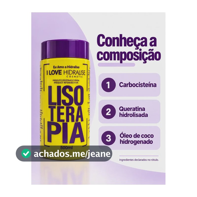 Escova Progressiva Sem Formol Lisoterapia Hidralise 500 Ml