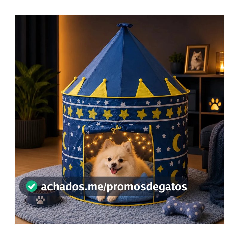 Casa Casinha Cachorro Toca Pet Cabana Cachorros Gato Pequeno Azul Luxo Dobrável Portátil
