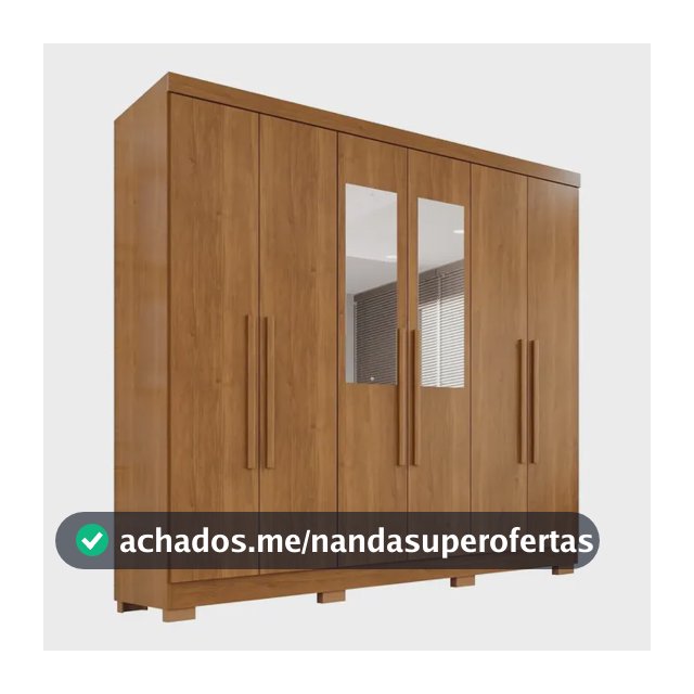 Guarda-roupa Casal Com Espelho 6 Portas 2 Gavetas França Wt