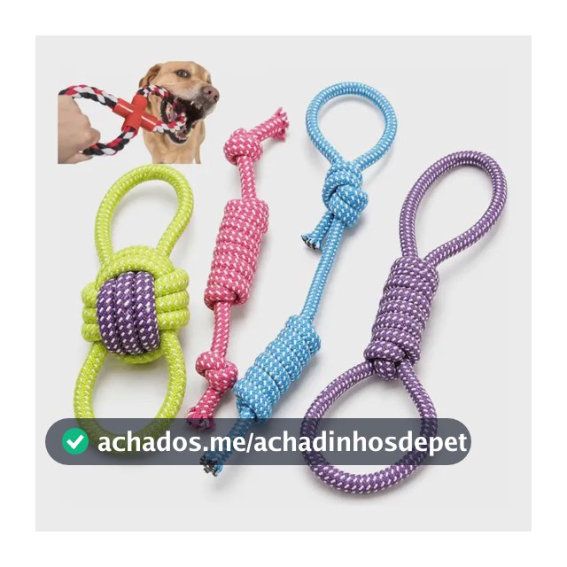 Kit 4 Brinquedo Pet Corda Resistente Interativo Cachorro Forte
