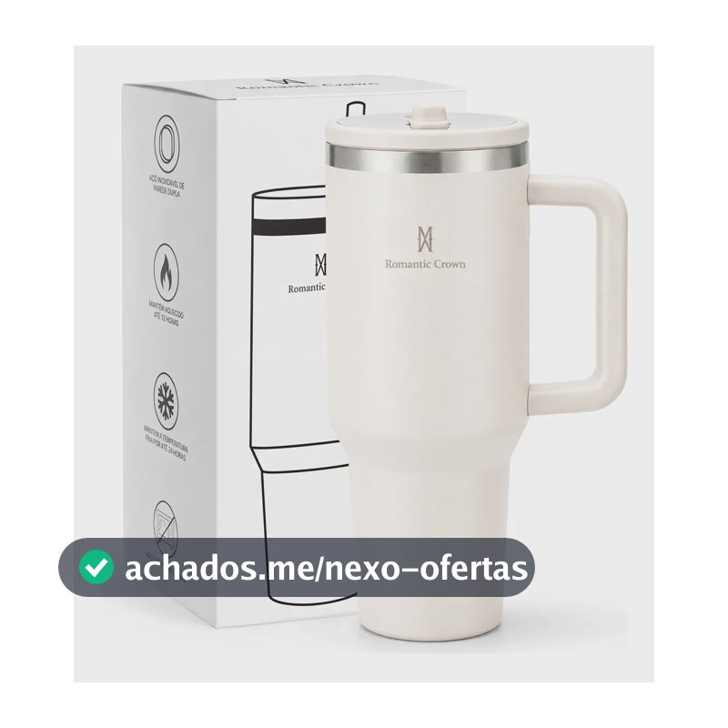 Copo Térmico 1.2l Inox Tampa Flip Canudo Alça Carro Academia Creme Cor Pura / Material Fosco