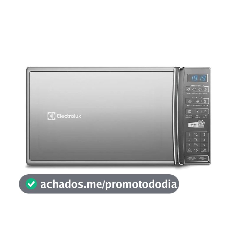 Micro-ondas de Bancada Electrolux Prata 27L com 55 receitas pré-programadas no Menu Online MS37R