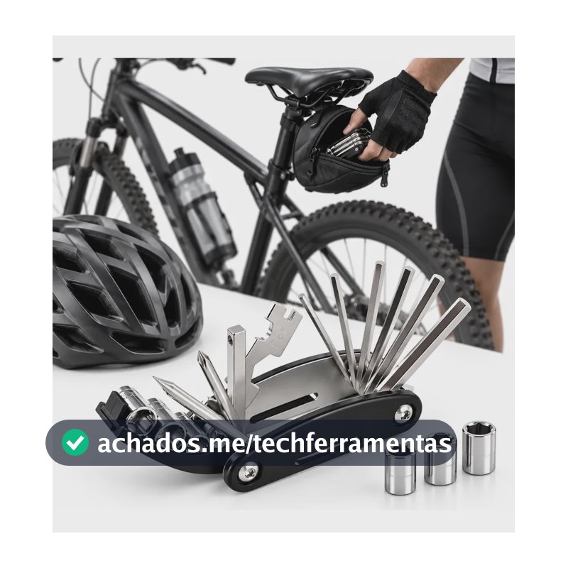 Kit Ferramenta Canivete Bike Bicicleta 16 Em 1 Compacto Preto