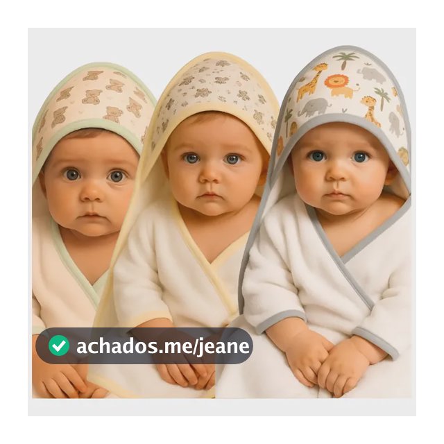 Kit 3 Toalhas Banho Bebê Com Capuz Tecido Atoalhado Infantil
