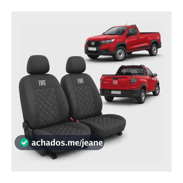 Capa Banco Carro Nova Fiat Strada Cabine Simples 2021 A 2027 Tecido Premium Diamante
