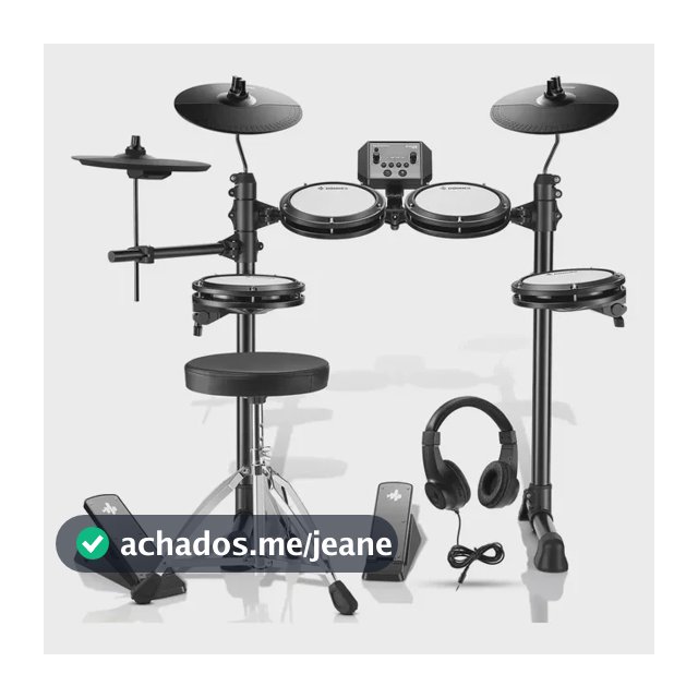 Bateria Eletrônicas Donner Ded-80 Silent Mesh, Cor Preta Preto