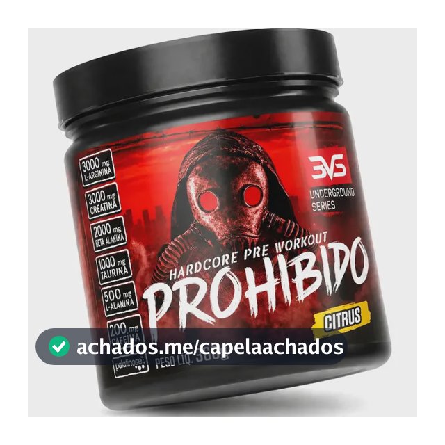 PRÉ TREINO PROHIBIDO 360g Sabor Citrus - Fórmula Exclusiva contendo Creatina, Beta Alanina, Taurina, L-tirosina, L-alanina, Cafeína, Arginina e Palatinose