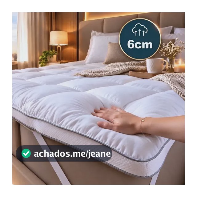 Pillow Top Casal 6cm + 1000g/m2 Original Appel Nobless Box Branco Liso Casal