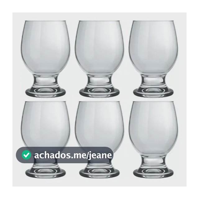 Jogo Taça Agua Suco Vinho Vidro Nadir Vidro 250ml - Kit 6 Un Transparente