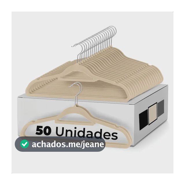Vittak Kit 50 Cabides Veludo Adulto Slim Antideslizante Organizador Roupas Cor Bege
