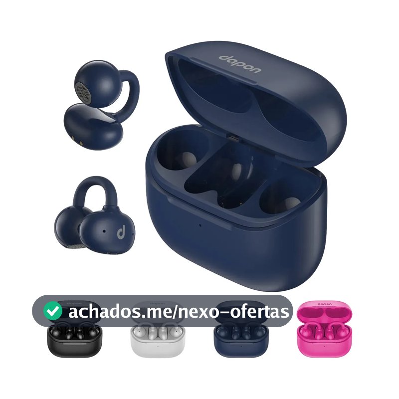Fone Open Ear Dapon Dpf25 Bluetooth 6.0 Sem Fio Azul