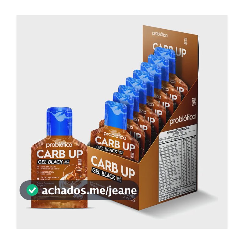 Carboidrato Carb Up Gel Black 10x30g Probiótica Caramelo Salgado Energia Rápida