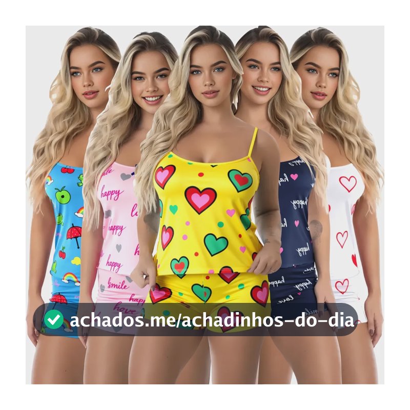 Kit 7 Pijamas Femininos Baby Doll Microfibra Dormir Aleatórias Estampadas Gg