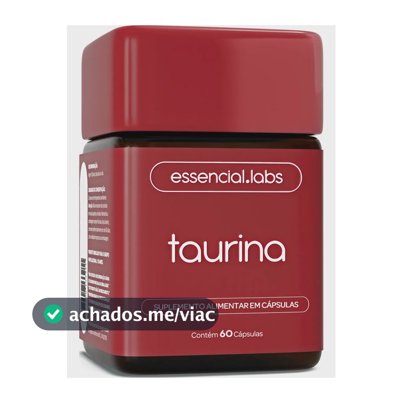 TAURINA com 1000mg por Dose - Fórmula Exclusiva com Máxima Concentração e Absorção - 60 Cápsulas