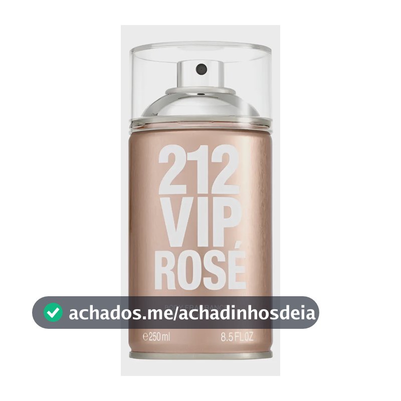 Body Spray Carolina Herrera 212 Vip Rosé Feminino 250ml - Body Splash de longa fixação