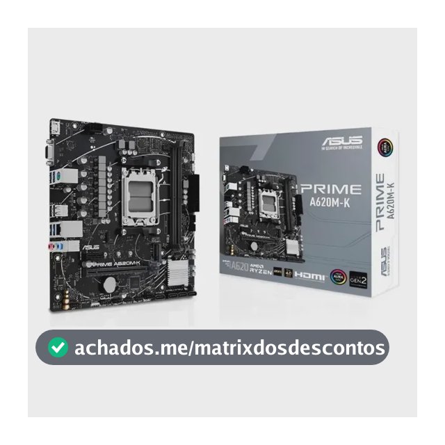 Placa Mãe Asus Prime A620am-k Amd Am5 Ddr5 Matx Usb 3.2 Preto