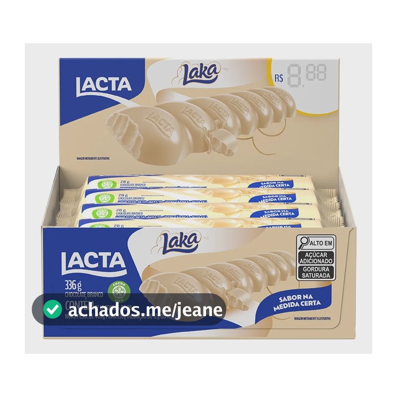 Chocolate Branco Lacta Laka caixa com 12 unidades de 28g