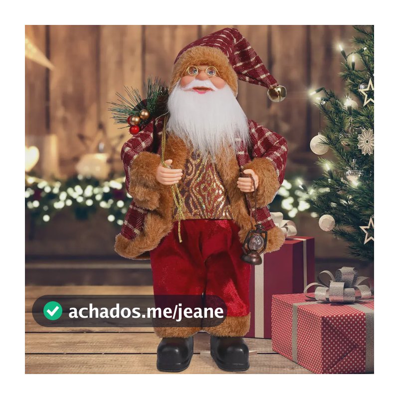 Boneco Papai Noel 32 Cm Decoração Natalina