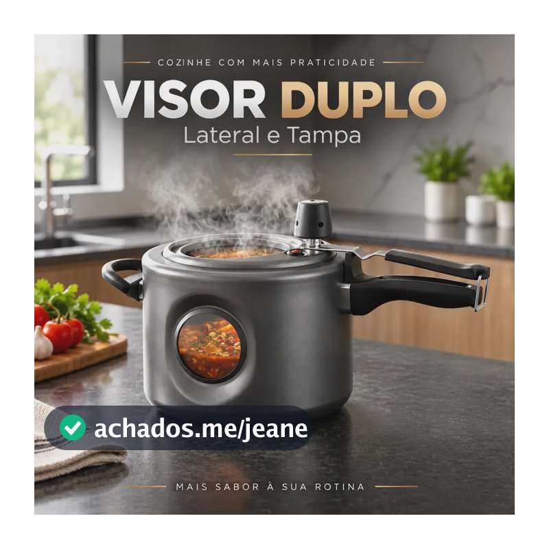 Panela De Pressão Antiaderente Mta Visor Duplo  4,5 L Grafite
