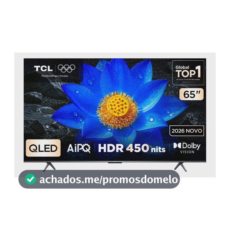 Smart TV TCL 65 Polegadas QLED 4K P8LS WiFi Bluetooth Google TV HDR10+ 120 Hz DLG VRR 65P8LS