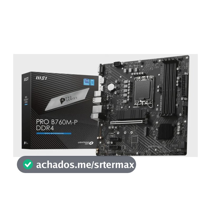 Placa-mãe Msi Pro B760m-p Lga1700 Ddr4 Micro Atx cor preta
