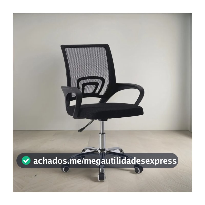 Cadeira De Escritório Preta Com Rodinhas Executiva Estofada Cor Preto 1 Material Do Estofamento Borracha