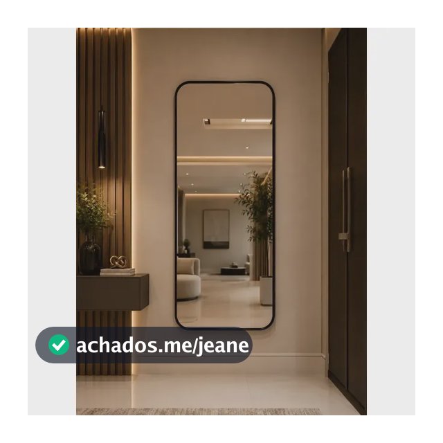 Espelho retangular grande com Moldura Lapidado 100x50 Preto